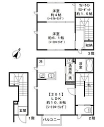 saule新都心 2LDKの間取図画像