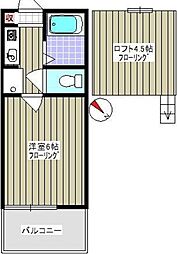 カーザ志木 1Kの間取図画像