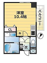 SDグランツ神戸大開通 ワンルームの間取図画像
