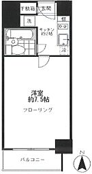 芝ダイヤハイツ 4階ワンルームの間取り