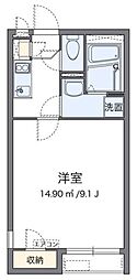 リヴェール 1Kの間取図画像
