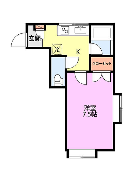 カサベルデ旭町 ｜新潟県新潟市中央区旭町通２番町(賃貸アパート1K・1階・25.67㎡)の写真 その2