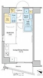 プラウドフラット渋谷笹塚 2階1LDKの間取り