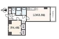 シャルム府中の森公園 1LDKの間取図画像