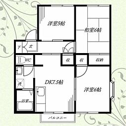サニープラザ 2階3DKの間取り