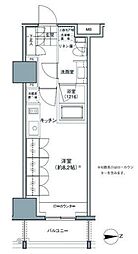 パークハビオ東中野 ワンルームの間取図画像