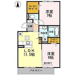 サン・アネックス 2LDKの間取図画像
