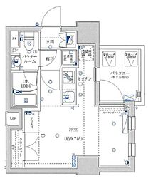 ユリカロゼ東京EAST 1Kの間取図画像