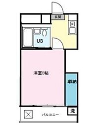 マンションティファニー2 1Kの間取図画像