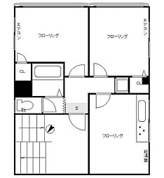 小嶋ビル 2DKの間取図画像