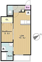 ブルースカイ（相原3） 1階1LDKの間取り