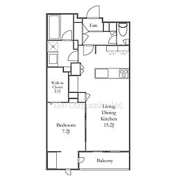 マウロア碑文谷 1LDKの間取図画像
