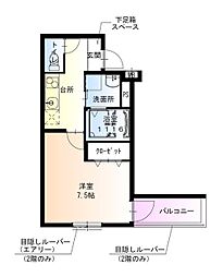 フジパレス諏訪ノ森駅東 1Kの間取図画像