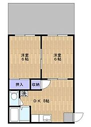 ときわハイム 2DKの間取図画像