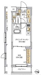リビオメゾン湯島 1DKの間取図画像