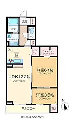 トタカ東小岩 2階2LDKの間取り