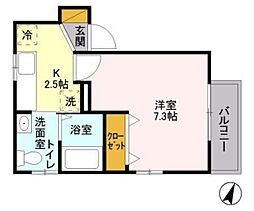 メゾンブランシュ 1Kの間取図画像