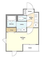 DeLCCS田園調布 3階1Kの間取り