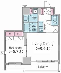 PARKFLATS渋谷代官山 1LDKの間取図画像