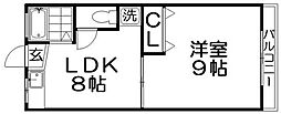城山ハイツ 1LDKの間取図画像