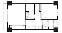 清澄ガーデンサイド 3階2Kの間取り