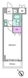 ビエラコート桜台 1Kの間取図画像