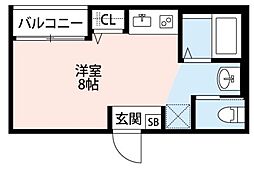 Azure高砂 ワンルームの間取図画像