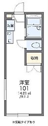 レオパレスコーワ 1Kの間取図画像