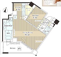 ParkAxis恵比寿 1LDKの間取図画像