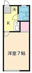 白駒ハイツ 1Kの間取図画像