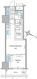 ルフォンプログレ北新宿 1LDKの間取図画像