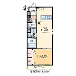 ヘーベルメゾン西葛西　Ｅ 1階1LDKの間取り