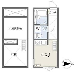 アルモ平安 ワンルームの間取図画像