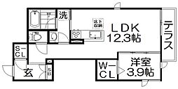 シャーメゾンHoshida 1LDKの間取図画像