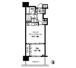 ＫＤＸレジデンス芝公園 13階1LDKの間取り