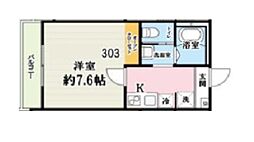 吉川市大字保アパート 1Kの間取図画像
