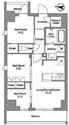 BPRレジデンス東日暮里 3階3LDKの間取り