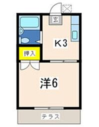 ハイツ柴田 1Kの間取図画像