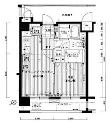 LAスィート上野 1DKの間取図画像