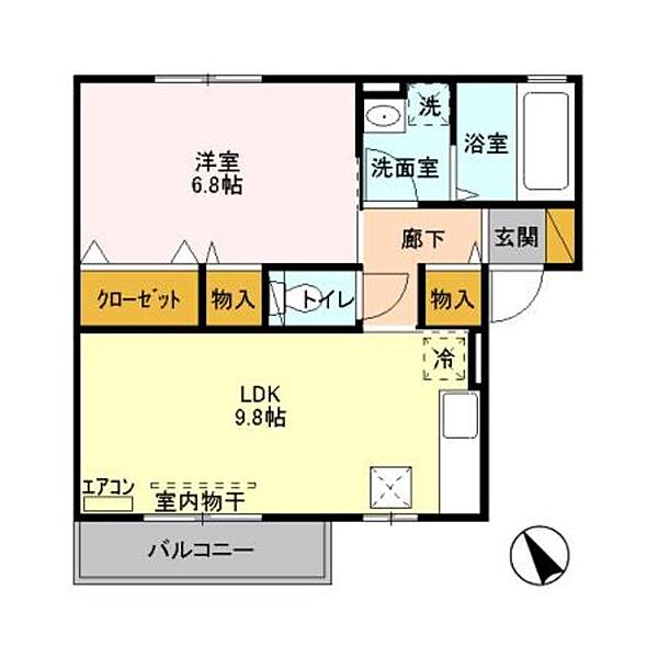 ルミエールつくばみらい 101｜茨城県つくばみらい市小絹(賃貸アパート1LDK・1階・42.14㎡)の写真 その2