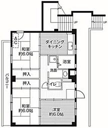 ビレッジハウス千種4 3DKの間取図画像