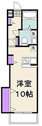 ＴＫフラッツ草加 2階ワンルームの間取り
