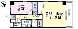 マサキビル3 1LDKの間取図画像