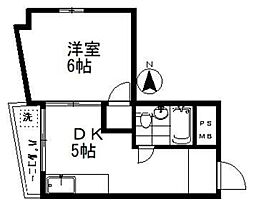 シティハイツ 1DKの間取図画像