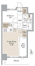 JMFレジデンス浅草橋三丁目 5階2LDKの間取り