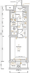 Log登戸Station side 1Kの間取図画像