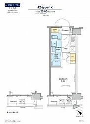 プラウドフラット月島アベニュー 8階1Kの間取り
