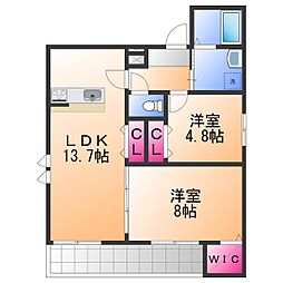 岸和田市磯上町5丁目アパート 2LDKの間取図画像