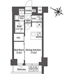 コンフォリア二葉 1階1DKの間取り