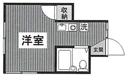 JR山手線 目黒駅 徒歩12分の賃貸アパート 1階ワンルームの間取り